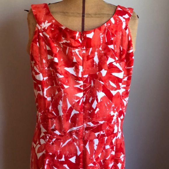 Cato Woman Red Coral Sleeveless Dress LinenRayon - Picture 4 of 15